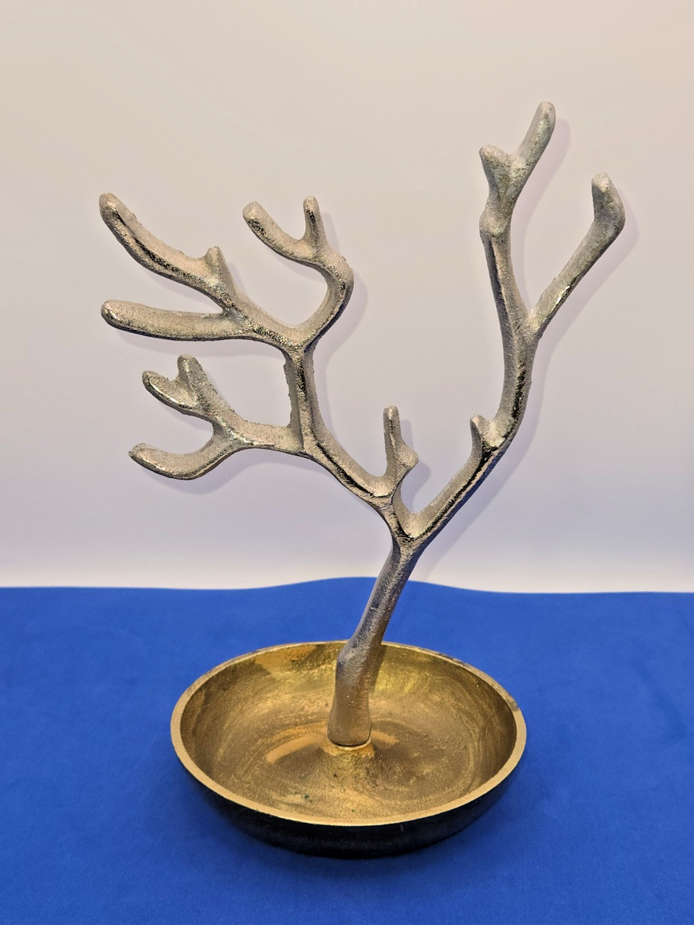 Gold Antler Jewelry Tree Organizer Ring Holder Tray Deer Antlers Decor
